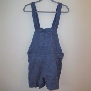 SITWELL Blue Linen Shortall Romper Bibs Overalls Shorts sz 2